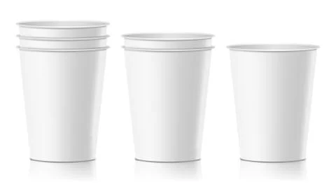 Realistic Paper Cup Vector. Cafe Latte, Mocha, Cappuccino Cup Mock Up. Isolated 스톡 일러스트