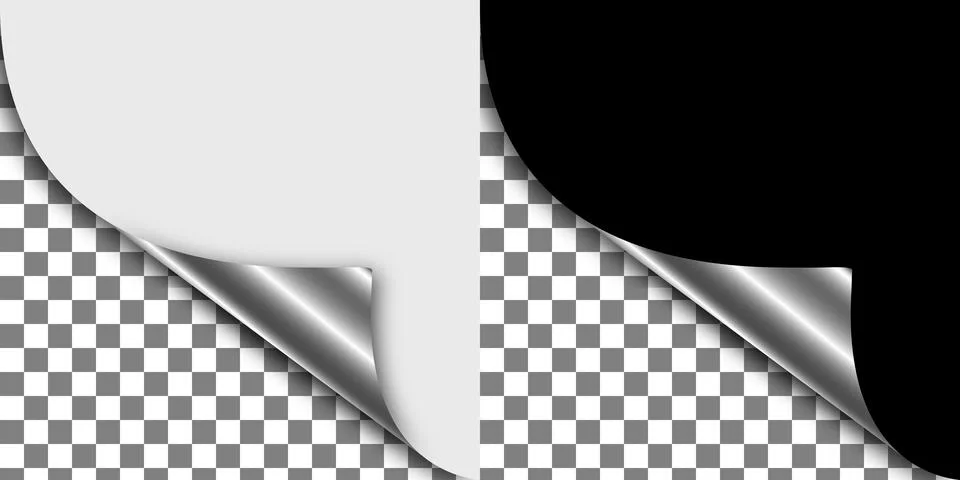 Realistic Paper Curl Corner Vector Illustration Stock Illustration