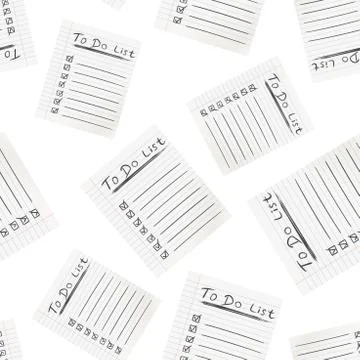 Realistic paper note seamless pattern background. Business flat vector illust Stock Illustration