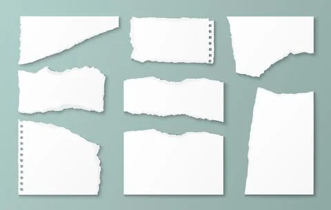 Realistic paper scraps collection Stock Illustration