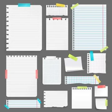 Realistic Paper Set Illustrazione stock