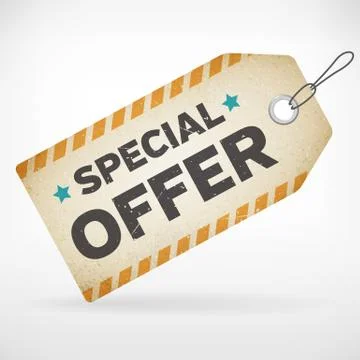 Realistic paper special offer vector label. isolated from background. layered Ilustración de archivo