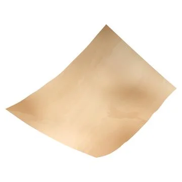 Realistic parchment paper flying, vector blank craft paper sheet, vintage brown Stock Illustration