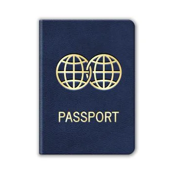 Realistic passport. isolated on white. vector Stock Illustration