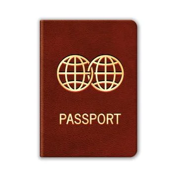 Realistic passport. isolated on white. vector Stock Illustration