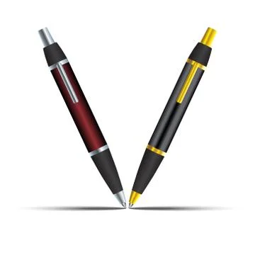 Realistic pen set isolated on a white background. Vector illustration. 스톡 일러스트