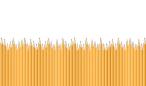 Realistic pencils border. Stock Illustration