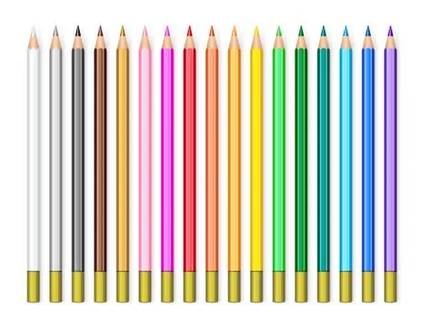 Realistic pencils set Illustrazione stock