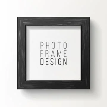 Realistic Photo Frame Vector. On White Wall From The Front With Soft Shadow Stock Illustration