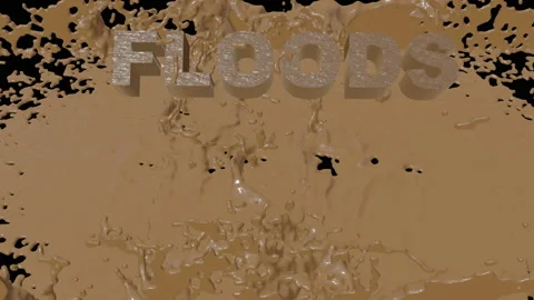 A realistic physics based rendering of a muddy flood. Transparent background. Stock Footage 210907968