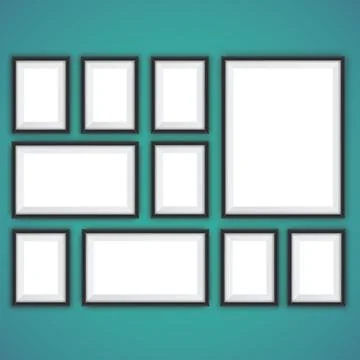 Realistic picture frames Stock Illustration