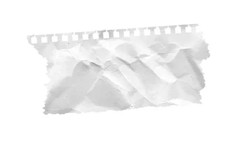 Realistic piece of torn note paper. White crumpled newspaper angle sheet wrinkle Illustrazione stock