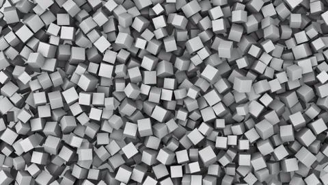 Realistic pile of small white cubes on the floor Stock Illustration