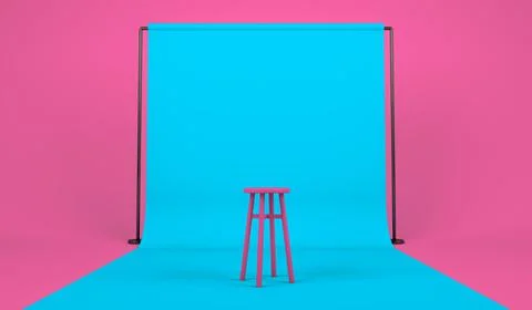 Realistic of pink bar stool 库存插图