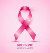 pink ribbon, breast cancer awareness symbol, isolated on white