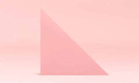 Realistic pink triangle 3d wall pastel feminine decor element trendy geometri Stock Illustration