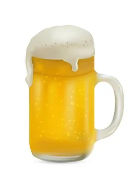 Realistic pint of beer Stock Illustration