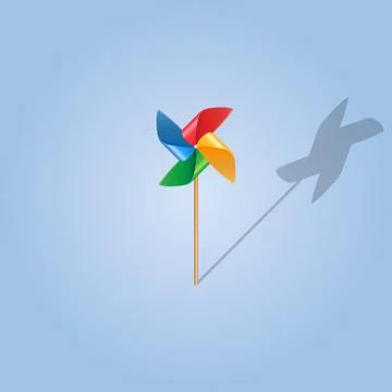 Realistic pinwheel Stock Illustration