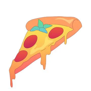 Realistic pizza with pepperoni and different types of sauces and cheese - Vec Stock Illustration