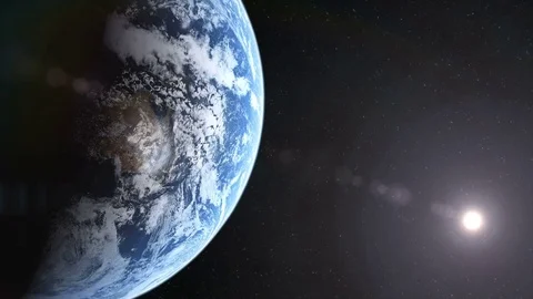 Realistic Planet Earth Reveal Stock Footage