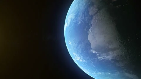 Realistic planet Earth rotating in deep space. Seamless loop digital background. Stock Footage 101636731