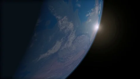 Realistic Planet Earth Rotating in Outer Space Stock Footage 86579808