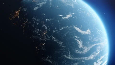 Realistic Planet Earth Rotating in Space 스톡 동영상 144009721