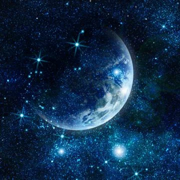 Realistic planet earth in space. Elements of this image furnished by NASA Stockfoto's