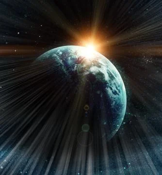 Realistic planet earth in space. Elements of this image furnished by NASA Foto stock