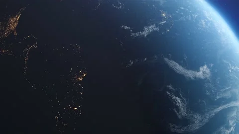 Realistic Planet Earth in Space Stock Footage 144011300