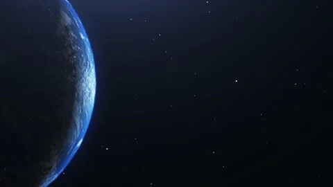 Realistic Planet Earth in space. High detailed 3D Render animation. Stock Footage 171013503
