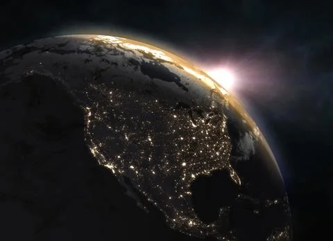 Realistic planet Earth in space Illustrazione stock