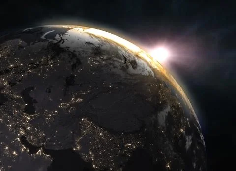 Realistic planet Earth in space Stock Illustration