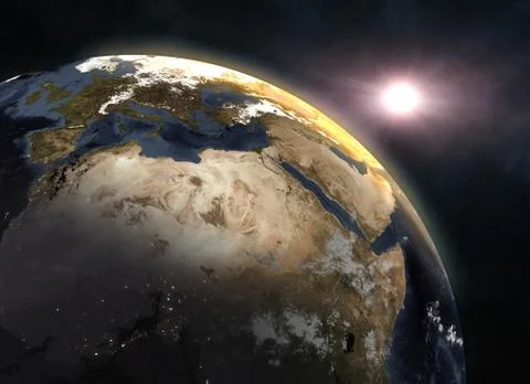 Realistic planet Earth in space Stock Illustration