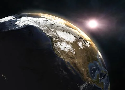 Realistic planet Earth in space Stock Illustration