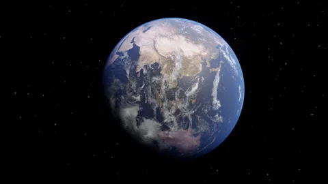 Realistic planet earth. view of planet earth in space. rotating planet earth. Video stock 294512229