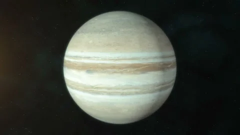 Realistic planet Jupiter rotating in deep space. Stock Footage 87785243