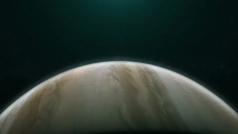 Realistic planet Jupiter rotating in deep space. Stock Footage 101636260