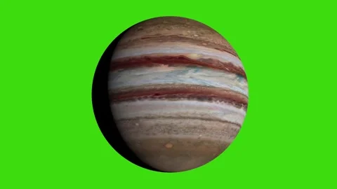 Realistic Planet Jupiter Rotating on Green Screen Background Stock-Footage 335633791