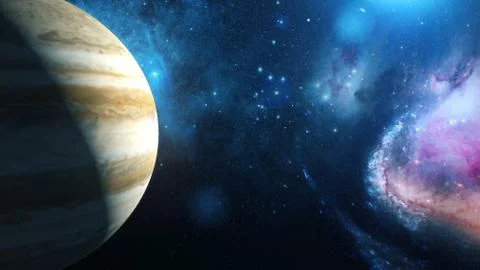 Realistic Planet Jupiter from space Stock Illustration