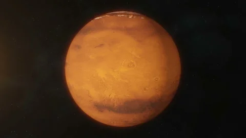 Realistic planet Mars rotating in deep space. Stock Footage 87785444