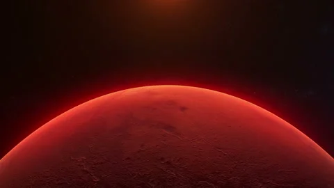 Realistic planet Mars rotating in deep space. Stock Footage 101636001