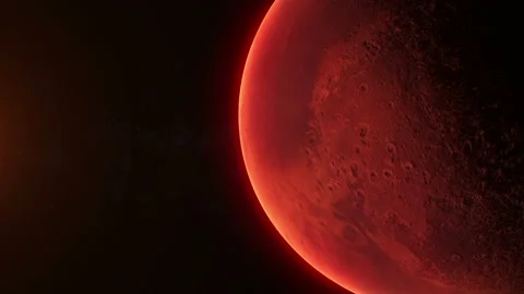 Realistic planet Mars rotating in deep space. Stock Footage 101636088