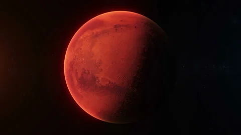 Realistic planet Mars rotating in deep space. Stock Footage 101636607