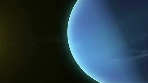 Realistic planet Neptune rotating in deep space. Stock Footage 101634879