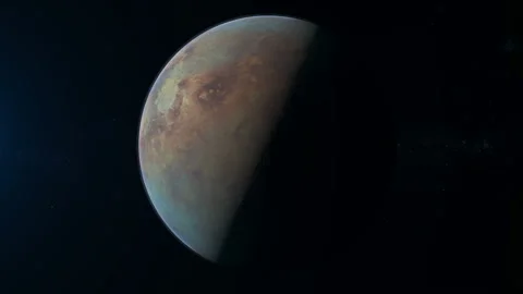 Realistic planet Venus rotating in deep space. Stock Footage 101634695