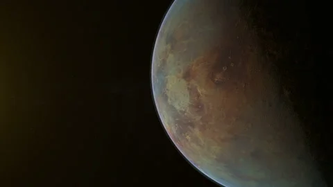 Realistic planet Venus rotating in deep space. Stock Footage 101634796