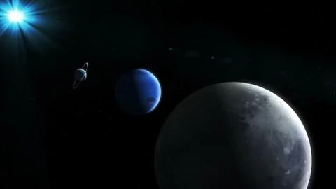 Realistic Planets from space Stock Illustration