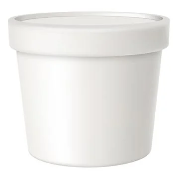 Realistic plastic container bucket with lid, package for ice cream, jam and Stock-Illustration