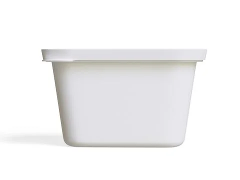 Realistic plastic container packaging or plastic food for mockup collection  Illustrazione stock